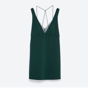 Zara Trafaluc green lace dress